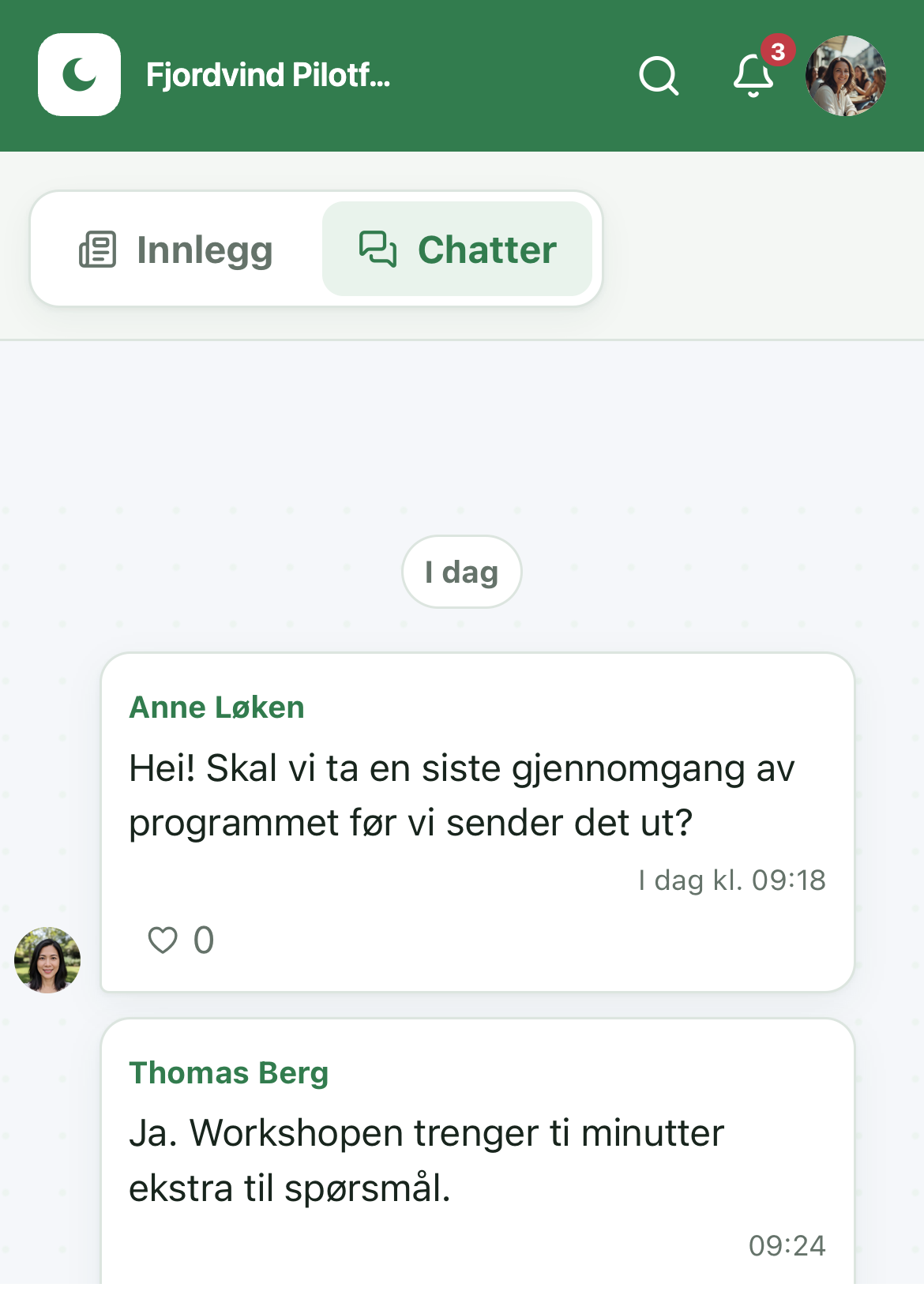 Chat on mobile
